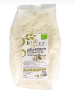 Harina de Espelta Blanca, 1 kg, Orgánica, Ideal para Repostería y Panadería. Pack de 2