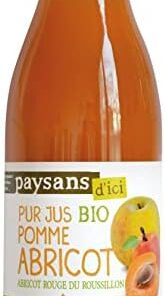 Puro jugo de manzana y albaricoque orgánico y justo