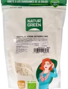 Harina de Avena Integral, Sin Gluten, Vegana, 500 g. Pack de 2