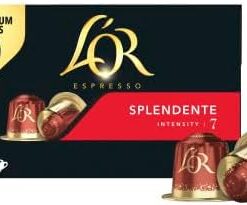 L Or Cafe en cápsulas Espresso Splendente (intensite 7) – Caja de 30, 156 g