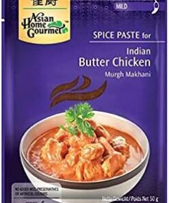 Mezcla de especias en pasta Butter Chicken indio 50 g Pack 3 sobres para salsa cremosa estilo restaurante, picante suave, sin conservantes ni colorantes