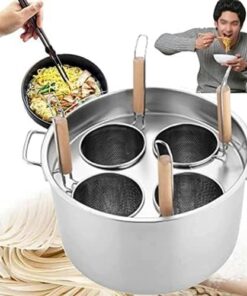 Juego de Insertos para cocinar Pasta, Olla para cocinar Pasta Multifuncional con Divisor y colador, Canasta de Acero Inoxidable para Utensilios de Cocina para albóndigas de Fideos y Pasta [C