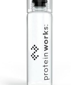 Protein Works | Bullet Water Bottle - 600ml | Cierre de Bloqueo Seguro, Fácil de Lavar, Boquilla de Goma Extraíble, Plástico Rígido, Capacidad de 600 ml