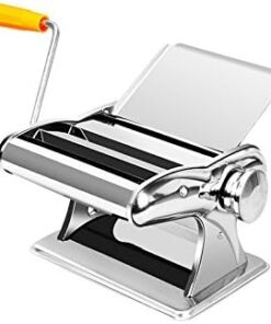 Máquina manual de pasta CGOLDENWALL para hacer pasta y fideos para el hogar, prensas de fideos Wonton, 8 ajustes de grosor ajustables – Material de acero inoxidable (23mm45mm ancho de los fideos)