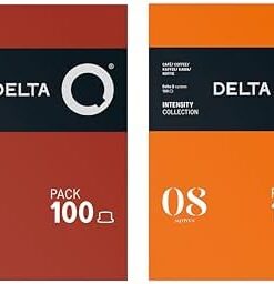 Pack Ahorro Cápsulas Café Delta Q AQtivus 100 + Qalidus 100 – Espresso Intenso y Muy Intenso, Notas de Frutos Secos y Caramelo