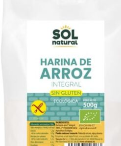 Harina de Arroz Integral Sin Gluten, 500 g. Pack de 2