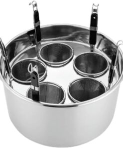 Genérico Ollas para Pasta de Acero Inoxidable de 3/4/5 Agujeros con Cesta de colador, Juego de ollas para cocinar Pasta, Fideos, Verduras y albóndigas para el hogar, Cocina, Restaurante, Herramienta