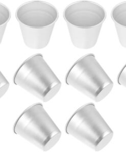 Zerodeko 12 Piezas Moldes Resistentes y Prácticos para Pasteles de Aleación de Aluminio Redondos y Tazas de Pudín para Reuniones Amigos en Casa