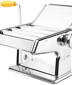 CGOLDENWALL Máquina manual para hacer pasta y fideos (3 cortadores) para hacer pasta y albóndigas de uso doméstico, 6 ajustes de grosor ajustables – hacer envoltorio perfecto para
