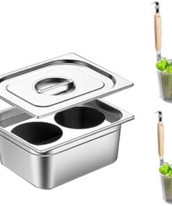 Genérico Ollas con Divisor y colador, Juego de Insertos para cocinar Pasta de 2, 4 y 6 Agujeros para cocinar Fideos, pastas y albóndigas, 6 Agujeros