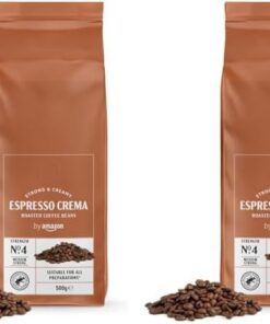 by Amazon - Café en grano entero, tueste claro, Espresso crema - Certificado Rainforest Alliance, 500g, paquete de 2, (anteriormente marca Happy Belly)