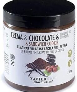 XAVIERMOR – Crema de Chocolate Negro con Cookies, 250g – Sin Azúcar, Rica en Proteína y Sabor Intenso – Ideal para Desayunos y Snacks Saludables