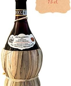 botella de paja Chianti Colli Senesi DOCG Pietraserena Vino Tinto Italiano (1 botella 75 cl.)