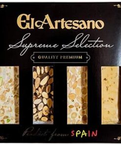 Pack de 4 Tabletas 70grs. El Artesano | Incluye: 1x Turrón de Jijona Artesano, 1x Turrón de Alicante Artesano, 1x Turrón de guirlache Artesano, 1x Turrón imperial de frutos secos