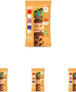 Smileat - TRIBOO Snacks de Fruta sabor Manzana - Aperitivo para Niños - Alternativa a Gominolas y Chuches - Ideal para el Cole y Meriendas - 25gr (Paquete de 4)