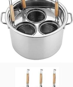 Juego de Olla para cocinar Pasta de Acero Inoxidable con divisores y Cuencos de Colores: Cocina eficientemente Pasta, Fideos y Verduras; un Elemento Esencial de la Cocina.