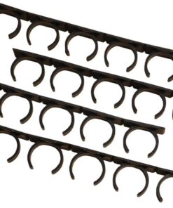 Paquete de 20 estantes de plástico simple para botellas de especias de 4 filas, clip de puerta de cocina montado en la pared sin taladrar para almacenamiento de tarros de especias de cocina del hogar