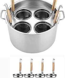 Juego de Olla para cocinar Pasta de Acero Inoxidable con divisores y Cuencos de Colores cocinar Pasta, Fideos y Verduras, fácil de Limpiar y un Elemento Esencial de la Cocina