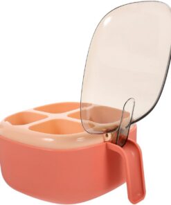 jojofuny Contenedor de Condimentos de Escritorio Contenedor de Especias de Escritorio de Plástico Rosa, 4 Compartimentos, Gran Capacidad, Reutilizable, para Cocina y Mesa