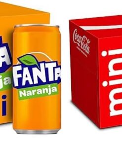 Fanta Naranja - Refresco con 8% de zumo de naranja, bajo en calorías - Pack 6 mini latas 200 ml & Coca-Cola Sabor Original, 6 x 200ml