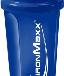 IronMaxx Protein Shaker - 700ml Royal Blue| Agitador de proteínas | Tapón de rosca, tamiz, escala | Sin BPA/DEHP, hermético, lavable