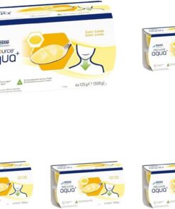 Resource Aqua+ Gelificada Sabor Limón | Textura Pudin Disfagia | 4x125g (Paquete de 5)