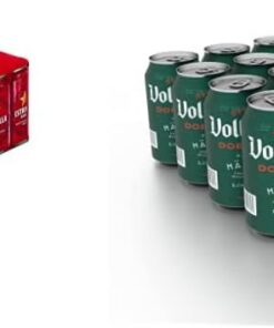 Damm - Cerveza Estrella Damm, Caja de 24 Latas 33cl | Cerveza Lager Mediterránea, Receta Original 1876, 100% Ingredientes Naturales, en Lata + Voll- Cerveza - Paquete de 24 x 330 ml - Total: 7920 ml