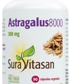 SURA VITASAN Astragalus 8000 90 Cápsulas | Extracto de Raíz Estandarizado al 16% Polisacáridos, Alta Potencia para Soporte de las Defensas