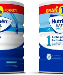 Nutribén Natal Pro Alfa 1 - Leche en Polvo Bebé 1 | Leche de Fórmula para Bebé desde el Primer Día | sin Aceite de Palma | con Cacito Dosificador Incluido | con DHA | 1 Bote de 1KG (Paquete de 2)