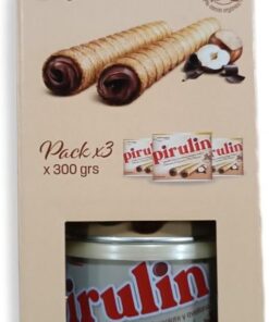 PIRULIN Barquillas Rellenas de Chocolate y Avellanas 300 gr / 3 PACK