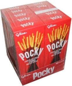 Glico Pocky Chocolate Cream cubierta palos de galletas 47g. (Paquete de 10 cajas)