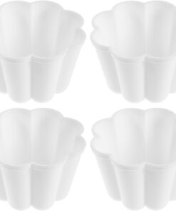 4 Piezas Molde para Pudín de Gelatina Reutilizable de Pp Blanco | Liberación Fácil, Apto para Celebraciones y Reuniones Familiares, Uso Versátil en Horneado