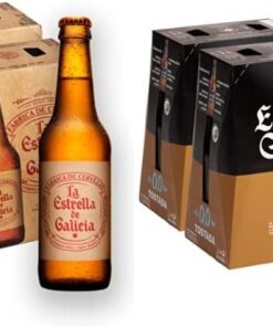 La Estrella de Galicia Cerveza - Pack de 24 botellas x 330 ml - Total: 7.92L & Estrella Galicia 0,0 Tostada Cerveza - Pack de 24 botellines x 250 ml - Total: 6 L