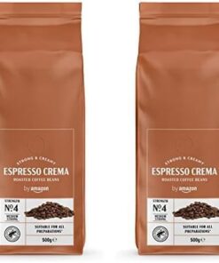 by Amazon - Café en grano Natural Espresso crema, tueste claro,- Certificado Rainforest Alliance, 500 g (Paquete de 4)