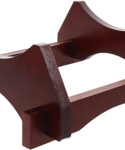SOLUSTRE Soporte de Madera para Barril de Vino y Cerveza, Base para Dispensador de Bebidas, 5 L, Color Rojo Oscuro, para Bar en Casa y Decoración de Mesa de Licores