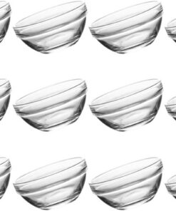 Cabilock 12 Piezas Cuencos de Vidrio para Postre y Pudín, Diseño Práctico y Resistente al Calor, Tazones Pequeños Transparentes Ideales para Cocina y Gelatina