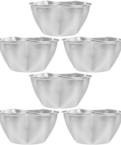 STOBAZA 6 Piezas Molde Mini de Aleación de Aluminio Forma de Flor | Plata, Reutilizable y Antiadherente, para Pudín y Gelatina, Apto para Hornear