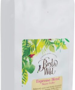 Granos de café tostado para espresso de café Bird & Wild, 1 kg café en grano, tostado medio, producto de comercio justo, orgánico, cultivado a la sombra y respetuoso de las aves