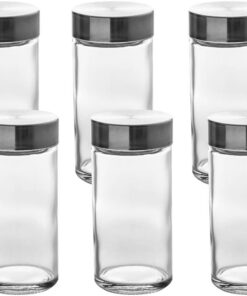 5 five simply smart 6 tarros de especias de 80 ml con tapa de acero inoxidable