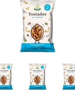 EL NOGAL Frutos Secos Anacardo Tostado Sin Sal Bolsa, 100 G (Paquete de 4)