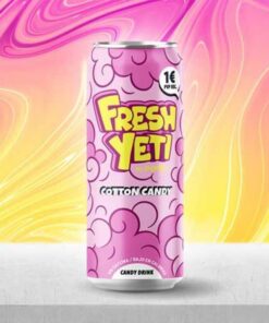 Bebida FreshYeti Sabor Algodon de Azucar- 24 Latas de 500 ml - SIN CAFEINA - Bebida Refrescante FreshYeti Cotton Candy