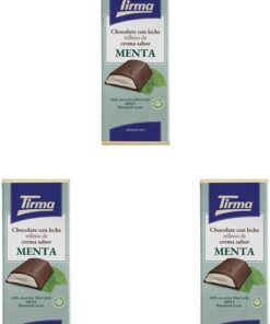 Tirma Tableta de Chocolate con Leche Rellena de Crema Sabor Menta, 110g - Chocolate Cremoso con Relleno de Menta, Perfecto para Postres y Snacks (Paquete de 3)