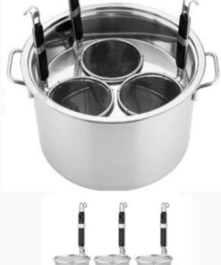Sartén para Pasta de Acero Inoxidable de Primera Calidad con divisores y Revestimiento de Color cocinar Pasta, Fideos y Verduras en casa o en un Restaurante: un electrodomésti