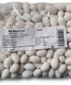 Peladillas Blancas con Almendra económicas - Formato a granel de 1KG - apto para celiacos