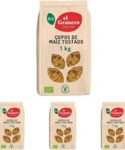 El Granero Integral - Copos de Maíz Tostado- 1 kg - Contenido en Proteínas y Lípidos - Ricos en Vitaminas, Minerales y Fibra - Combate el Envejecimiento - Ideal para desayunos - Aptos para Veganos