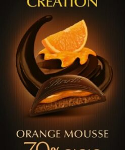 Lindt Creation – Tableta de chocolate negro 70% cacao con relleno de mousse y coulis de naranja, chocolate Lindt, 150 g
