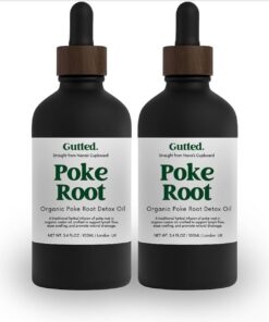 Aceite orgánico de raíz de poke, 100 ml, aceite de infusión silvestre para apoyo de desintoxicación linfática (paquete de 2 x 100 ml)
