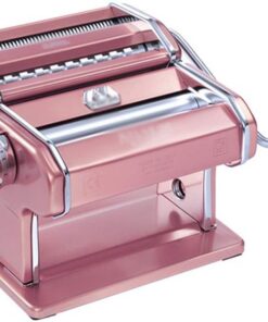 AIZYR Máquina De Pasta De Fideos Manual, Multifuncional Máquina para Hacer Pasta - Acero Inoxidable/Diseño Dividido, Perno De Fijación De La Base, Negro,Rosado