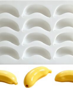 Moldes De Silicona Frutales 12 Cavidades Con Forma De Plátano Para Postres | Moldes Antiadherentes Snacks Frutales Para Mousse Chocolate Manualidades Repostería Jabón Snack Hielo Pudin