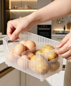 Almacenamiento de cocina con 5 separadores extraíbles, almacenamiento de especias para armario, transparente | Organizadores de despensa y almacenamiento para almacenamiento de paquetes de despensa y especias